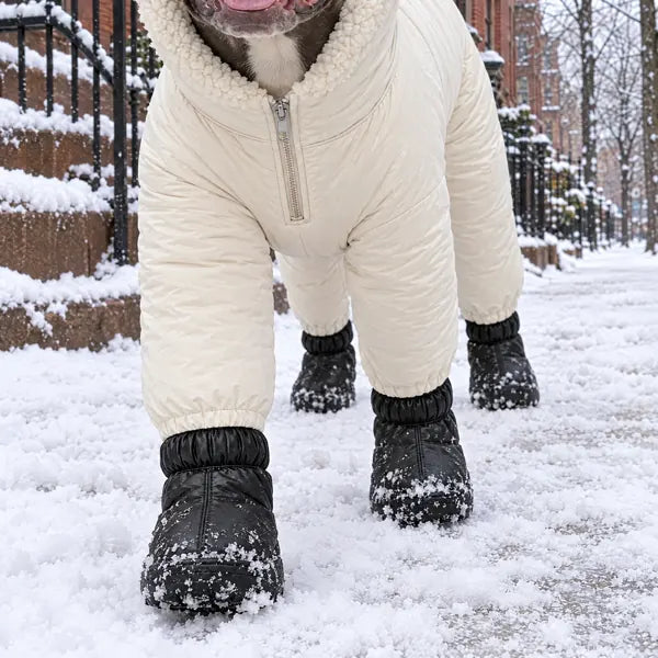 Four attached snow boots